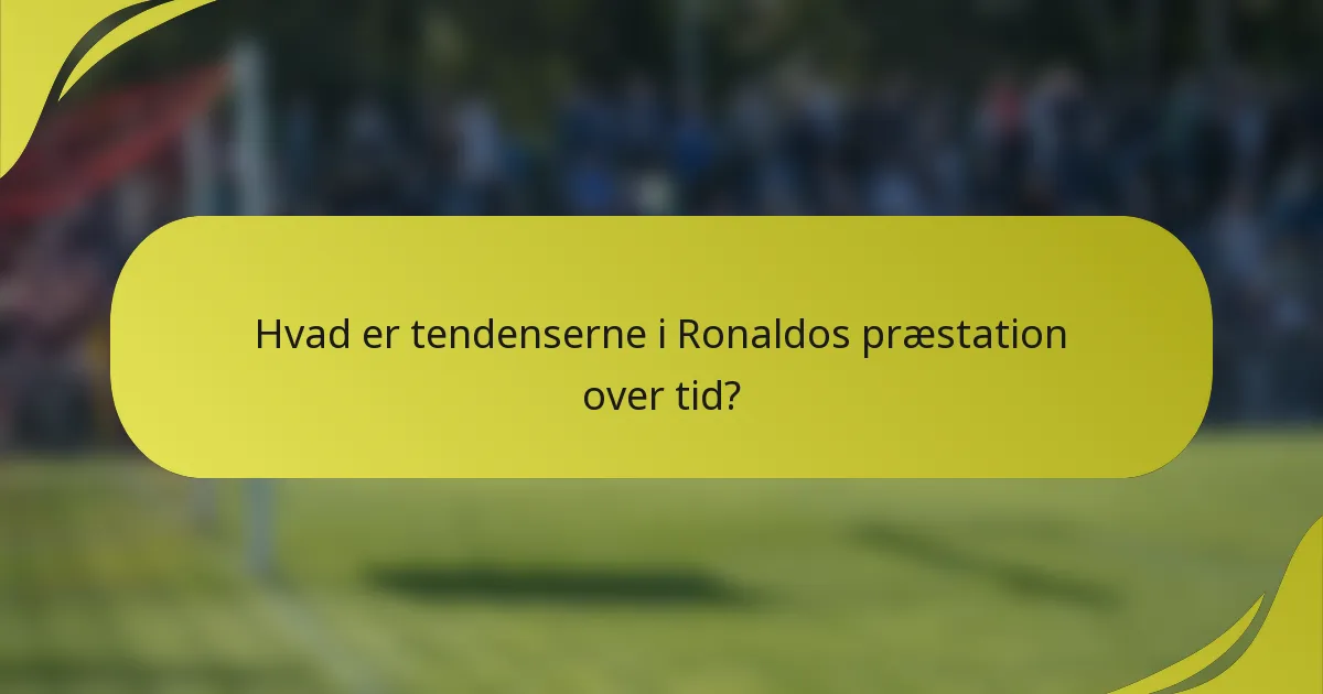 Hvad er tendenserne i Ronaldos præstation over tid?