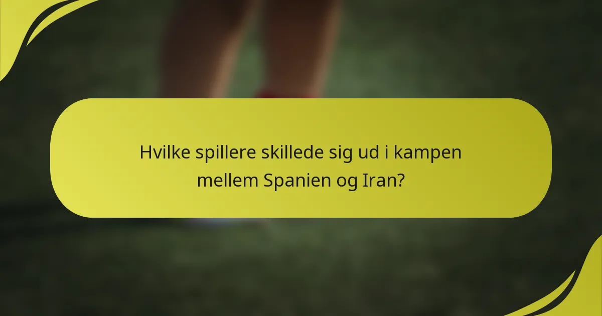 Hvilke spillere skillede sig ud i kampen mellem Spanien og Iran?