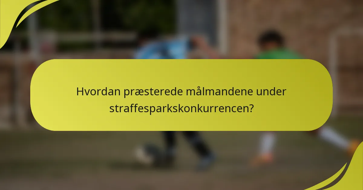 Hvordan præsterede målmandene under straffesparkskonkurrencen?