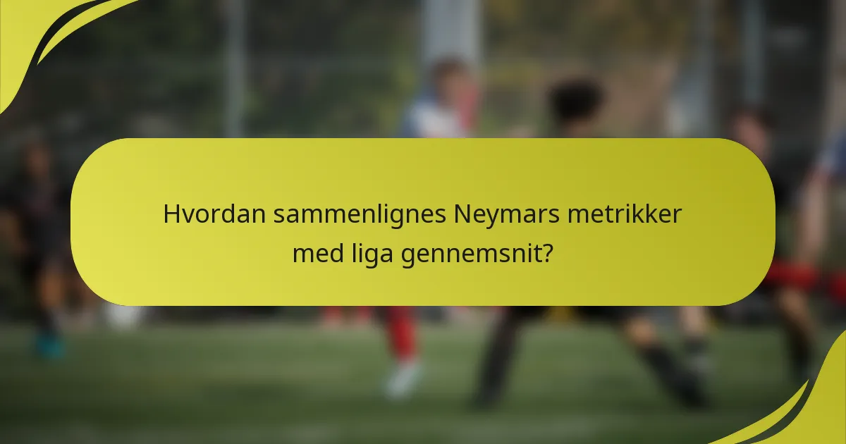 Hvordan sammenlignes Neymars metrikker med liga gennemsnit?
