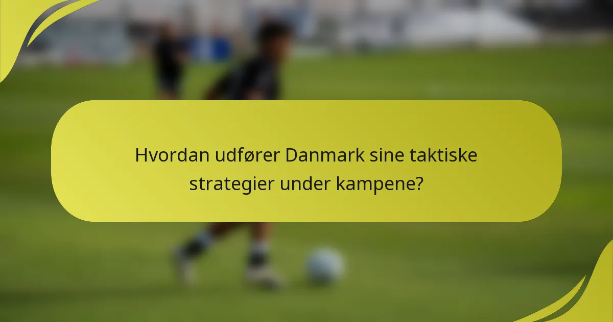 Hvordan udfører Danmark sine taktiske strategier under kampene?